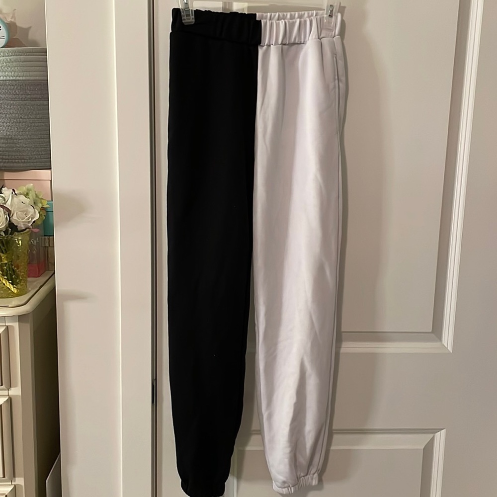 SOLD - Black & White Legged Joggers